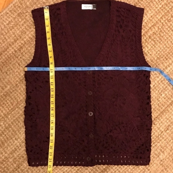 Jon & Anna Knitted Crocheted Sweater Vest. Wine Coloured. Size L /XL. - Picture 4 of 6